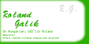 roland galik business card